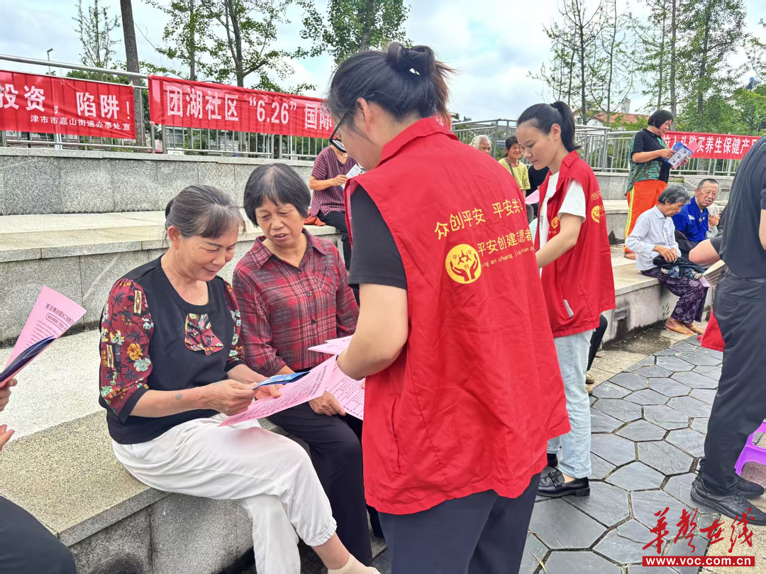 嘉山街道团湖社区：禁毒宣传进社区 平安无毒千万家