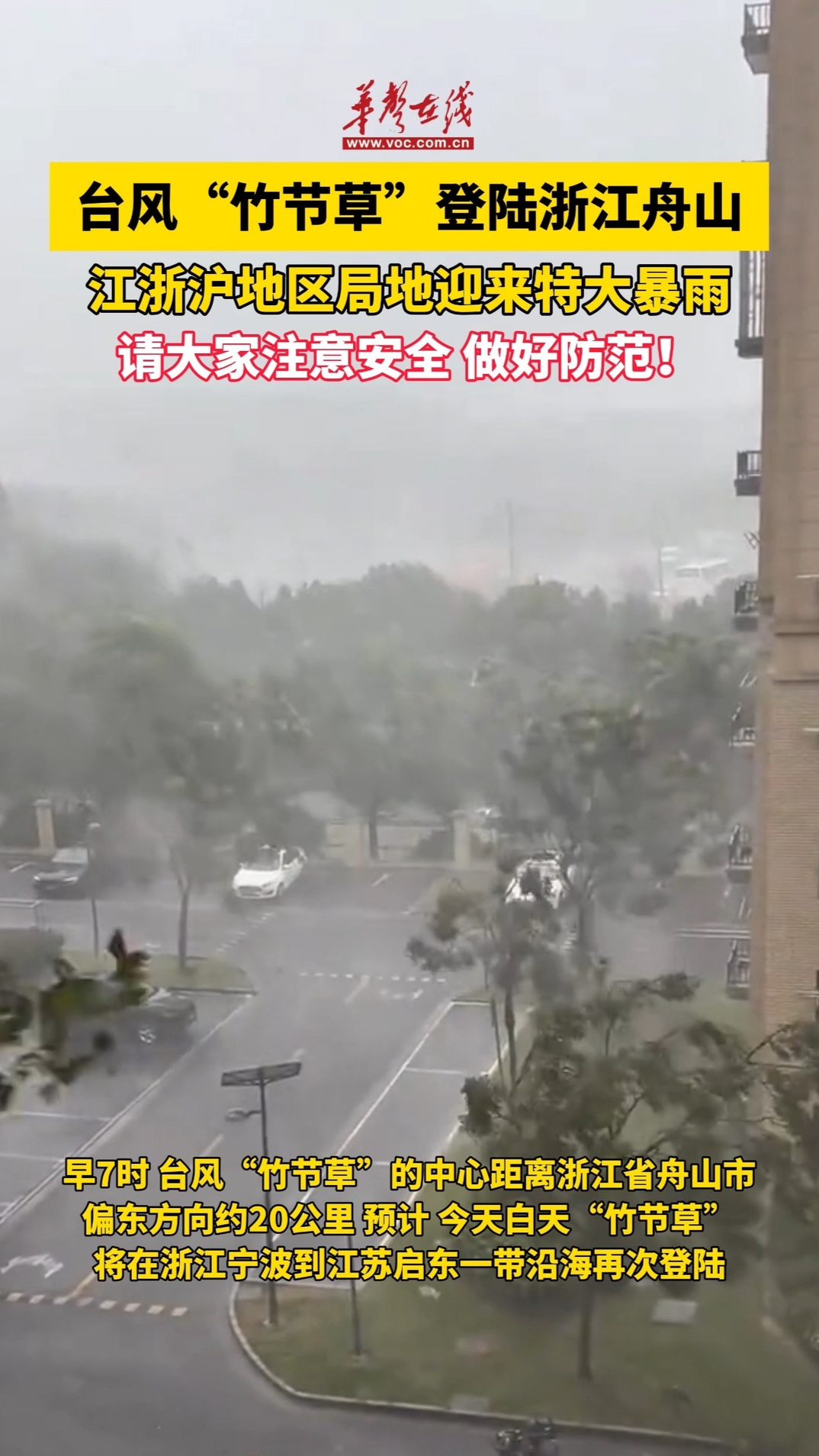 臺風”竹節草“登陸浙江舟山
