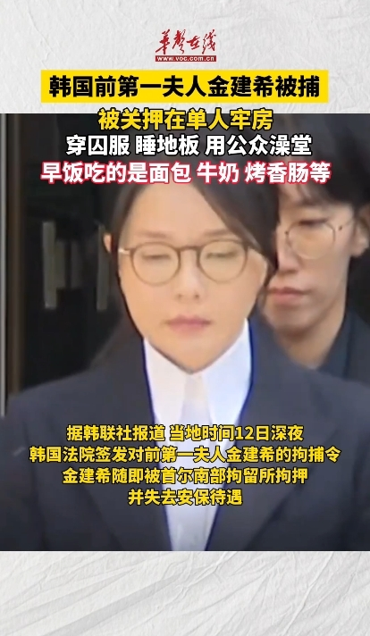 韩国前第一夫人金建希被拘押