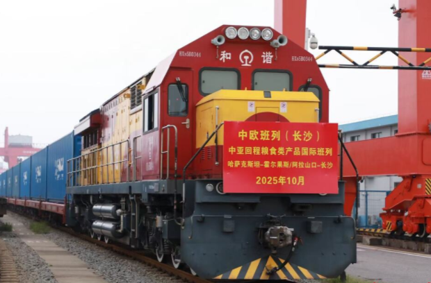 中亚粮食回程班列在湖南实现常态化开行