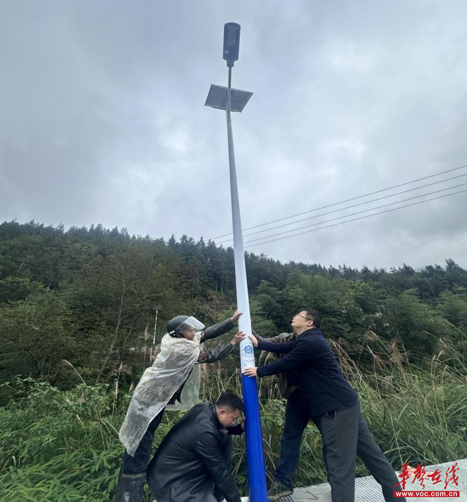 水田村120盏沿河路灯安装工程圆满收官