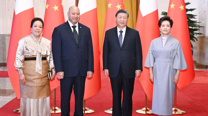 习近平会见汤加国王图普六世