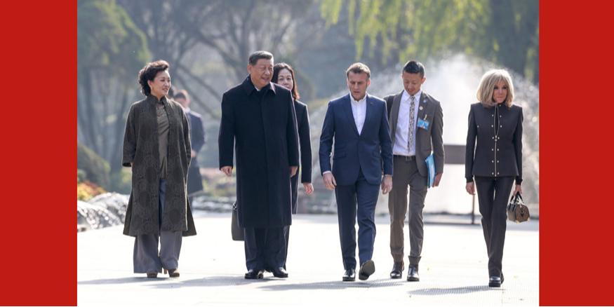 习近平同法国总统马克龙在成都非正式会晤