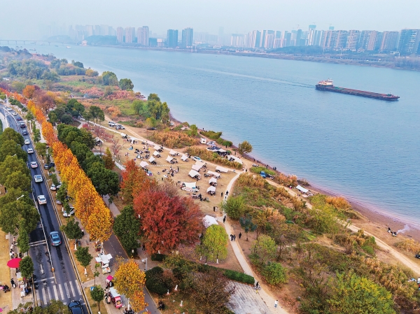 江畔露营 乐享暖阳