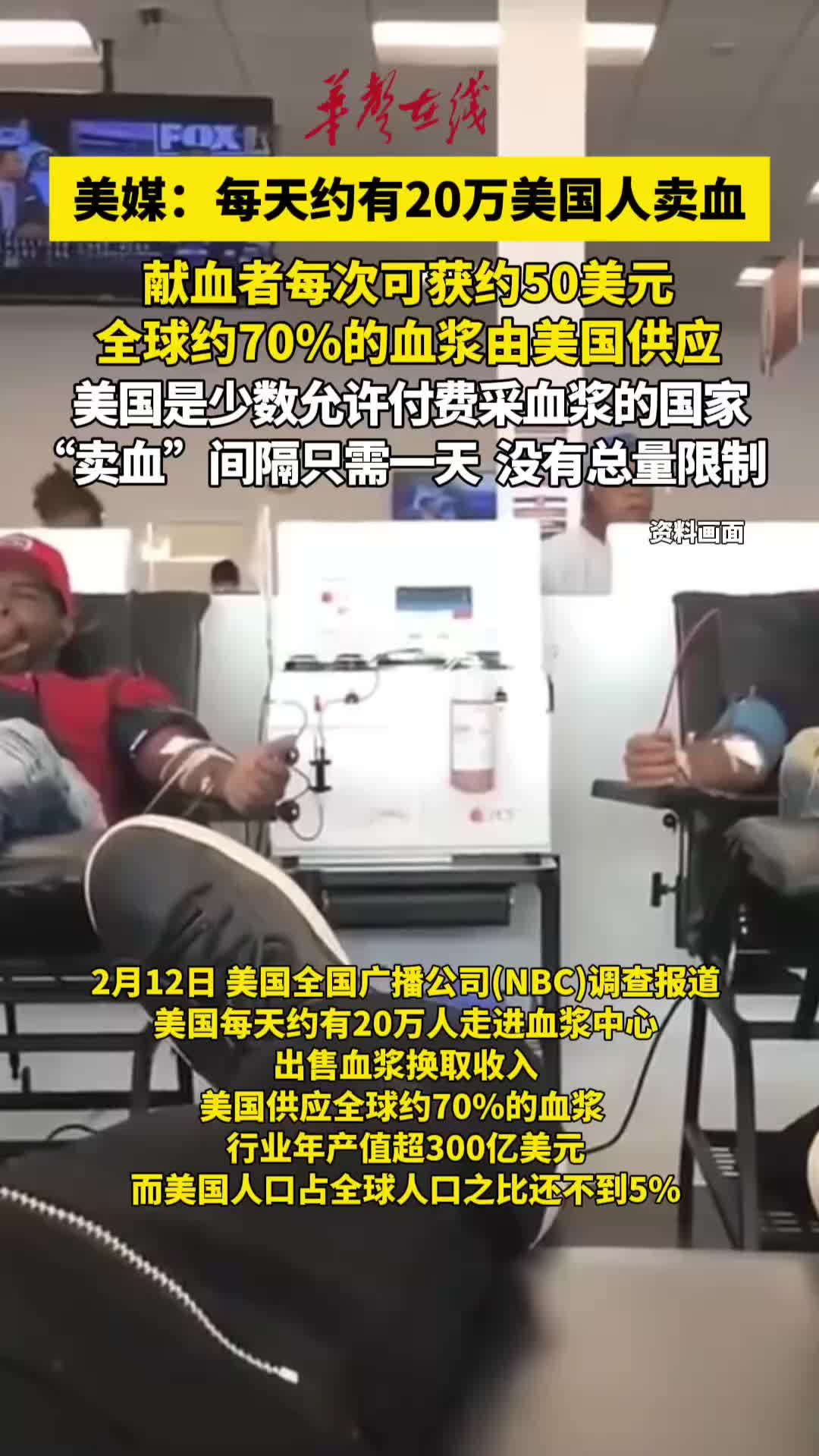 美媒坐实斩杀线：每天约有20万美国人卖血
