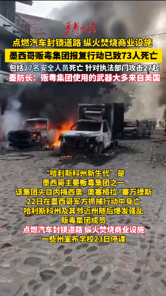 墨西哥贩毒集团报复行动已致73人死亡