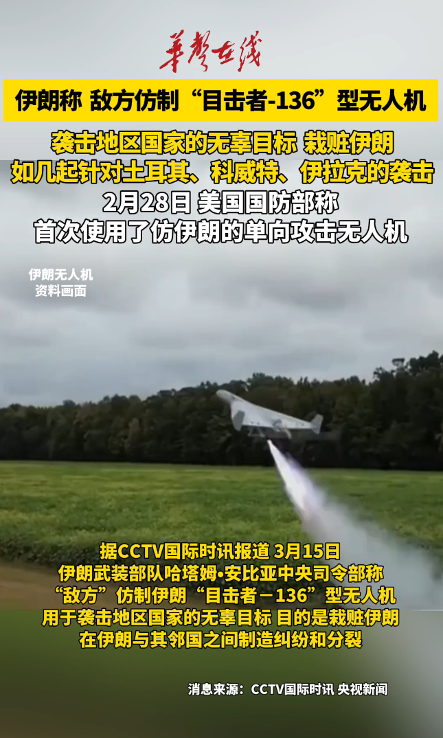 伊朗称敌方仿制“目击者-136”型无人机 并企图栽赃 