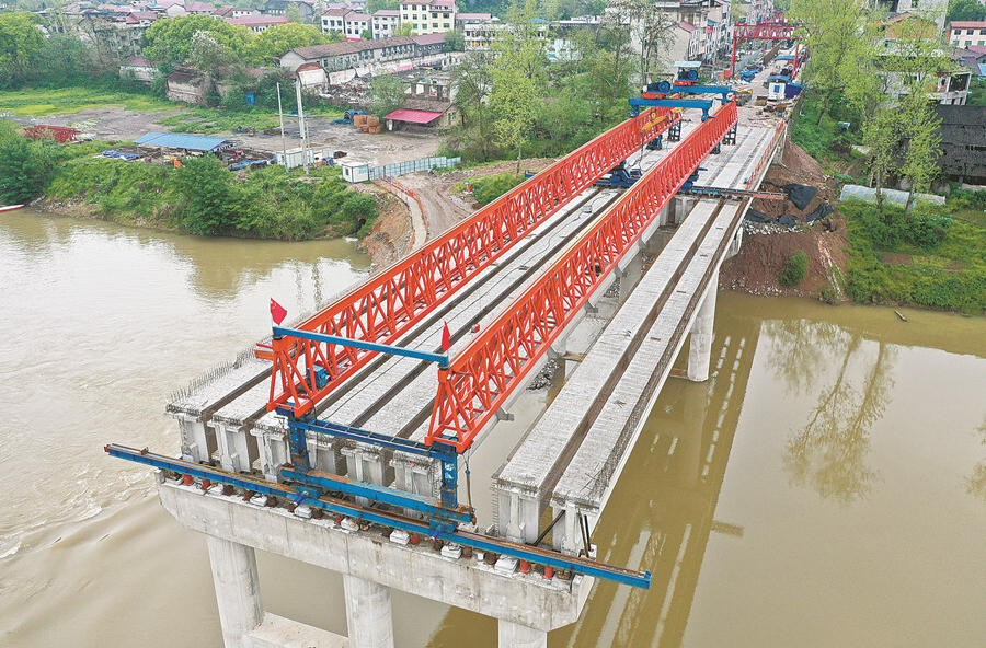 辰水二桥施工正酣