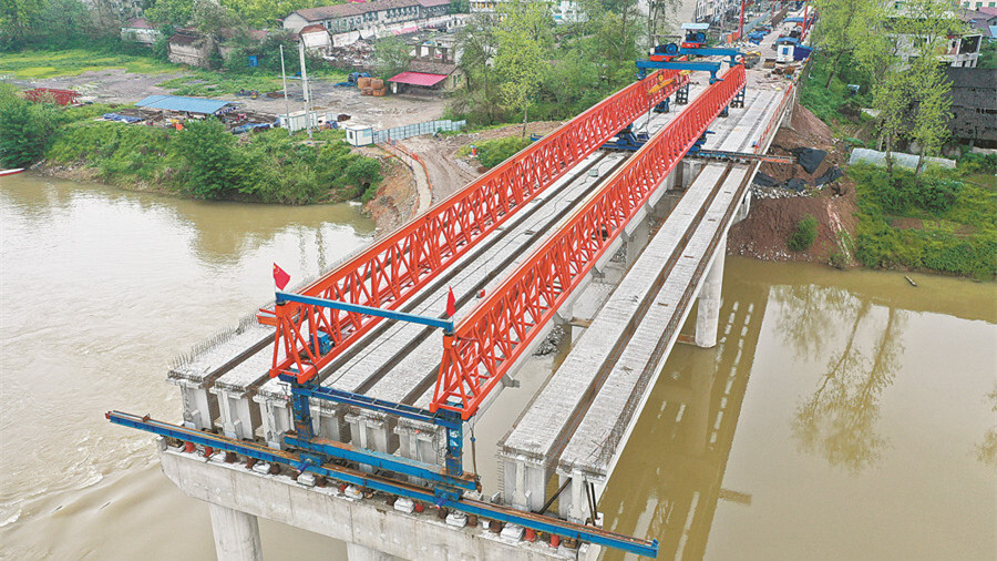 辰水二桥施工正酣