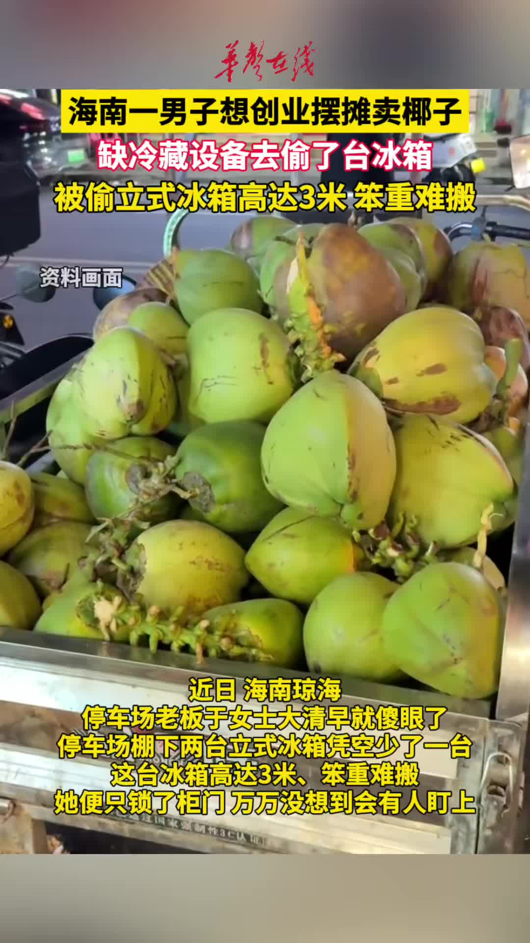 為賣椰子創(chuàng)業(yè)男子偷冰箱被抓 警方鎖定盜竊賊兩案告破