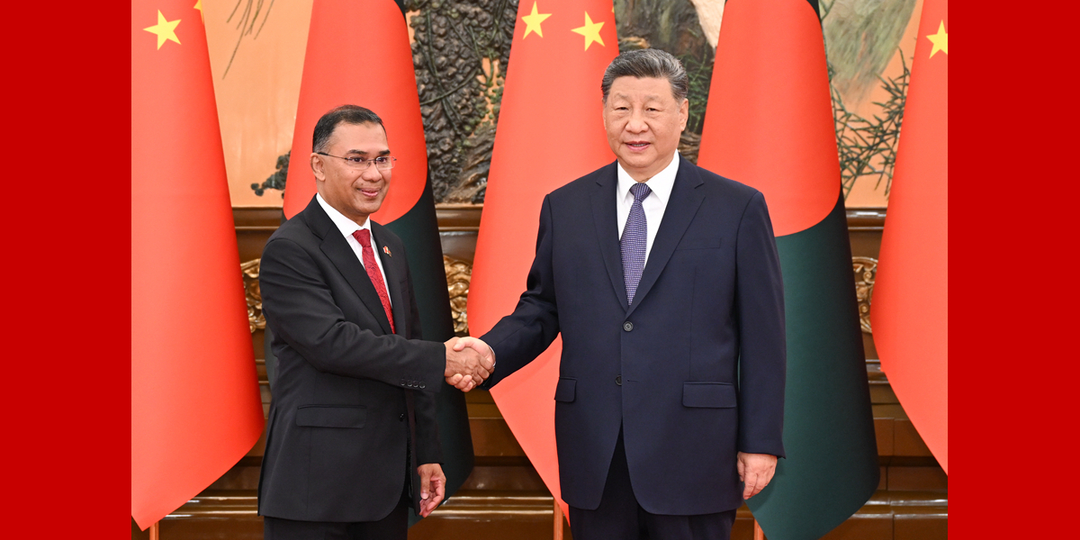 习近平会见孟加拉国总理塔里克